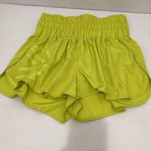 Savvi Athletic Shorts High Waist Running Gym Lime Green Women's Size M